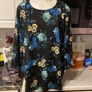 Z womens Emaline floral stretch 3/4 sleeve casual plus size top size 2X